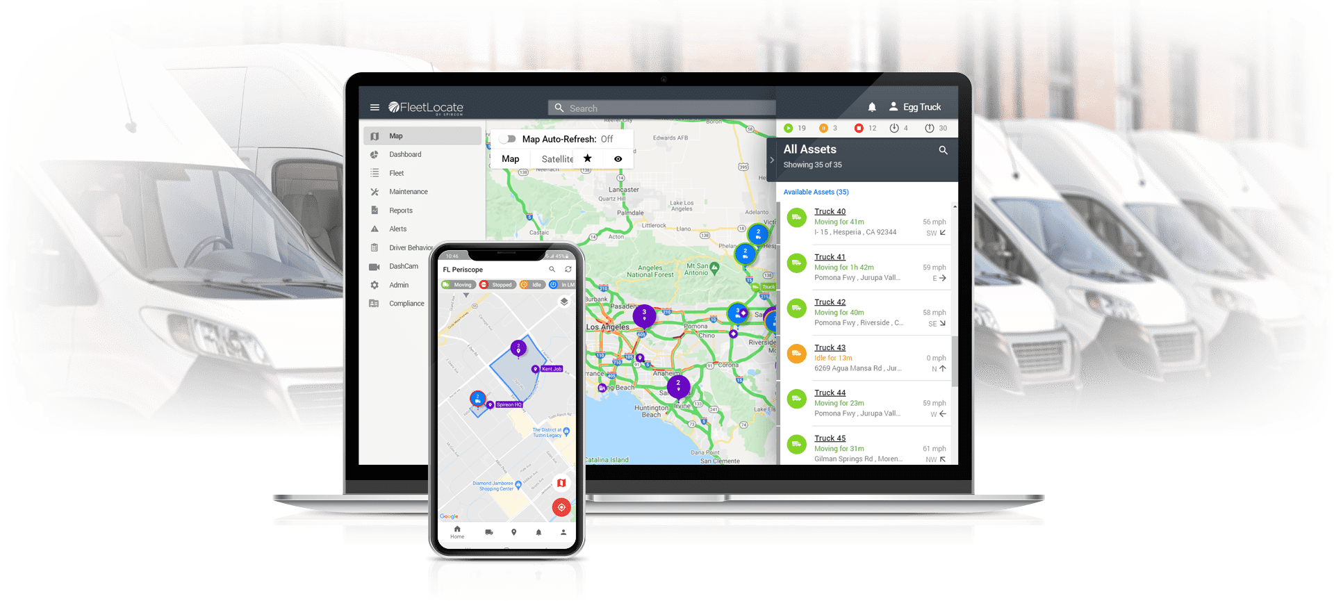 Clarity Fleet live tracking dashboard on laptop and phone